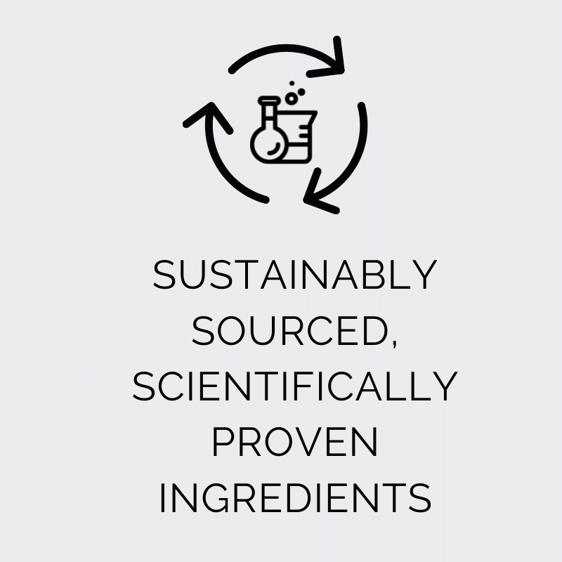 sustainably sourced, scientifically proven ingredients